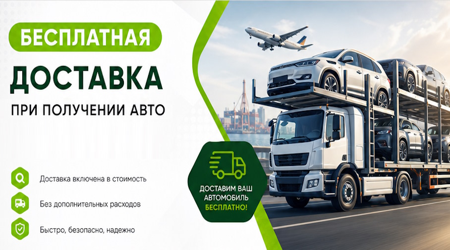 Акция! Бесплатная доставка по Когалыме при получении авто